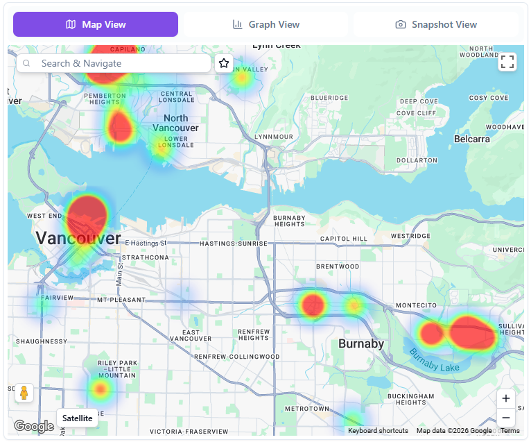 Map view preview of engagement signals